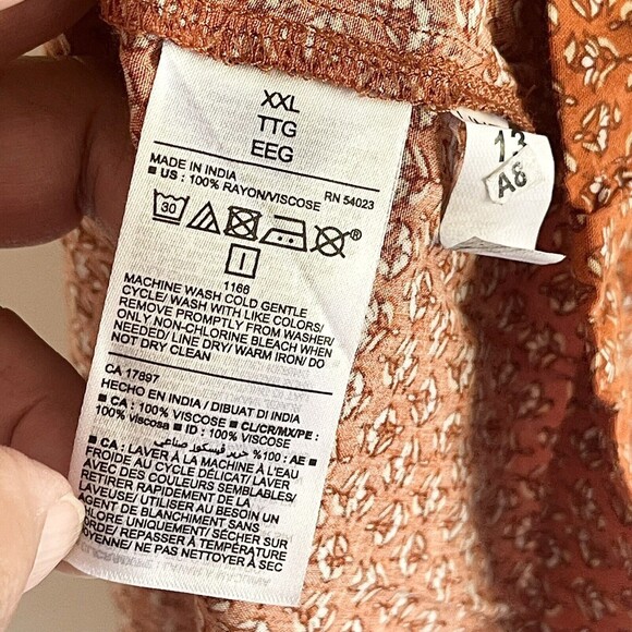 Old Navy Floral Halter Maxi Dress XXL Orange Sleeveless Tiered Flowy - Picture 10 of 12